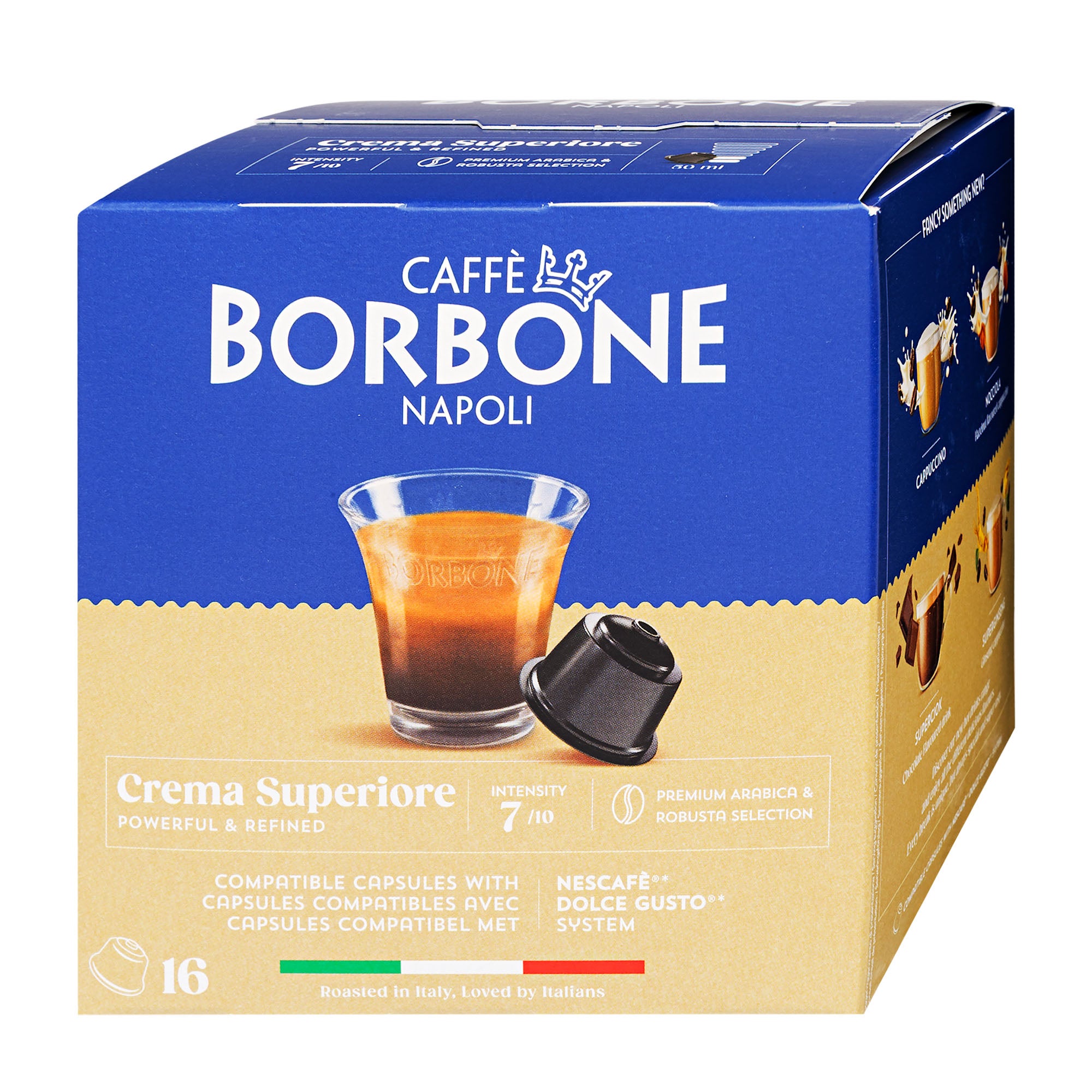 Caffe Borbone Capsules de café Crema Superiore Dolce Gusto, 16 unités