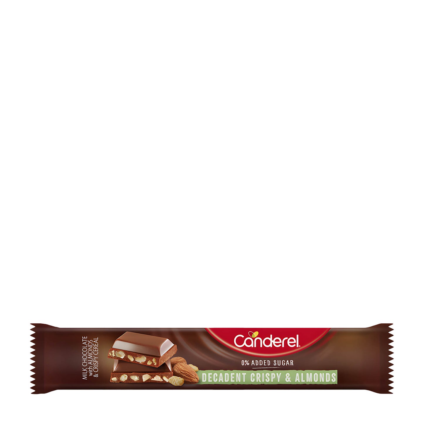 Canderel Decadent Crispy & Almonds Milchschokoladenriegel, 27 g