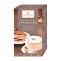 Packaging of Niederegger Nut-Nougat cappuccino with image of cappuccino and cake on the front, indicating the flavor.