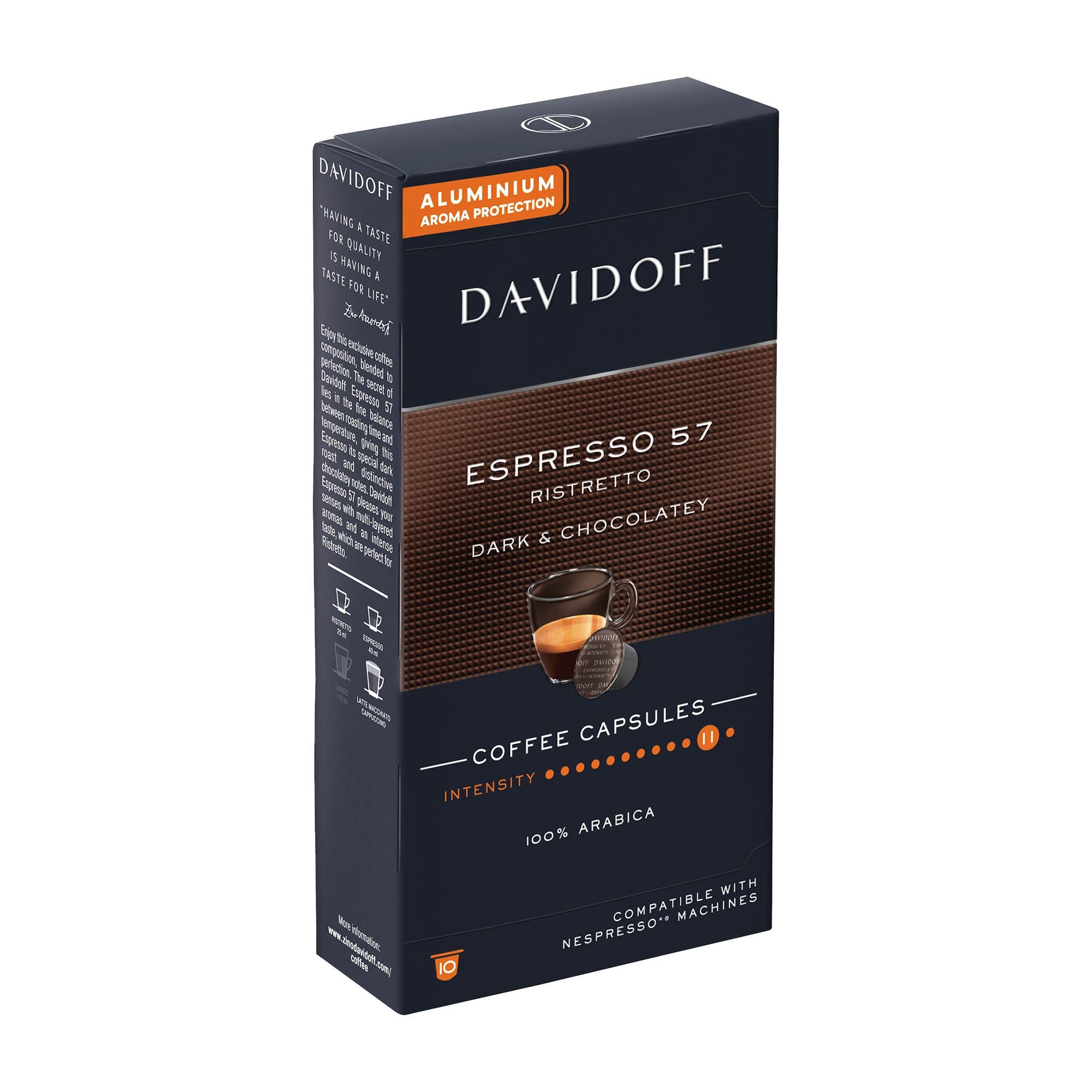 Davidoff Capsules de café Nespresso Espresso 57, 10 unités