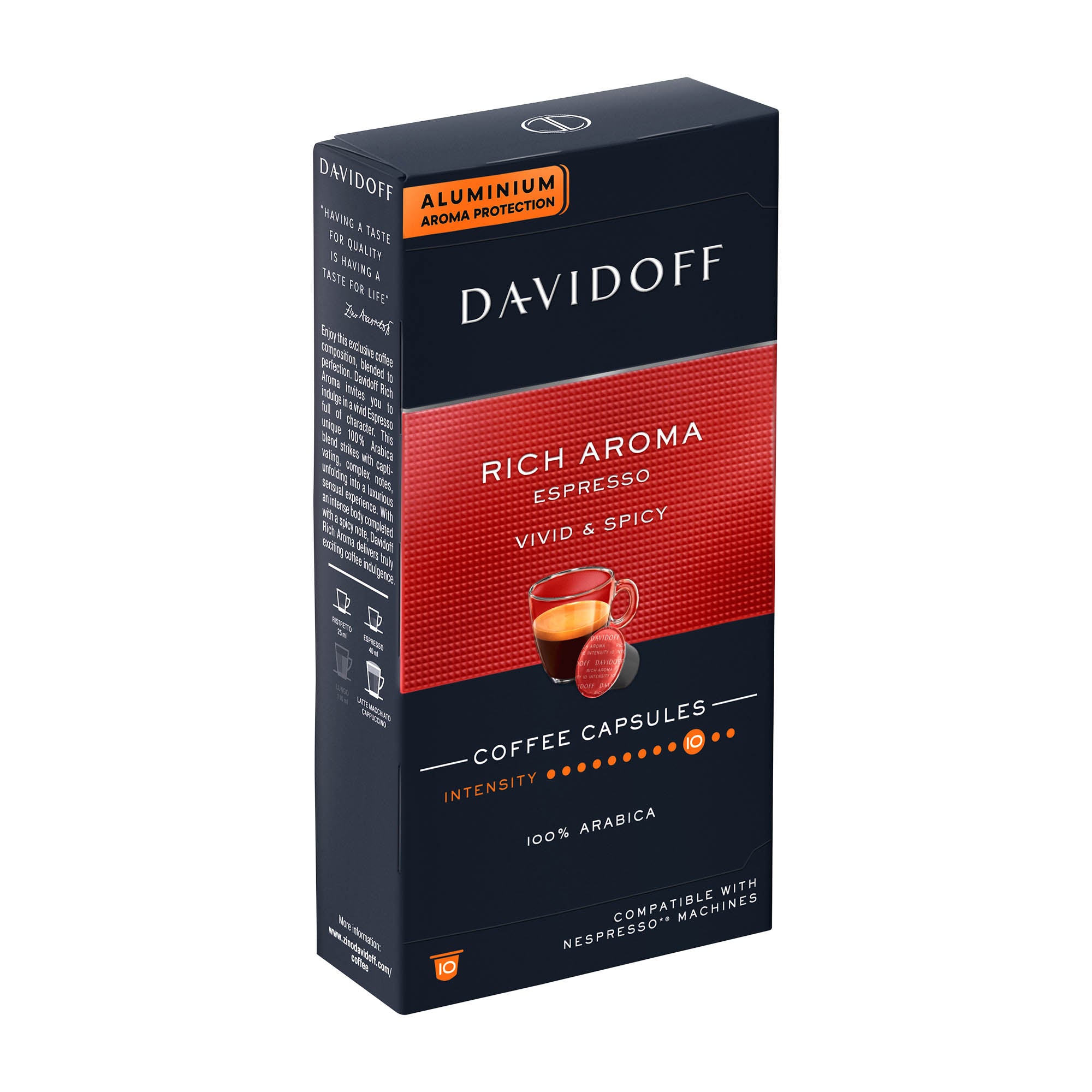Davidoff Capsules de café Nespresso Rich Aroma, 10 unités