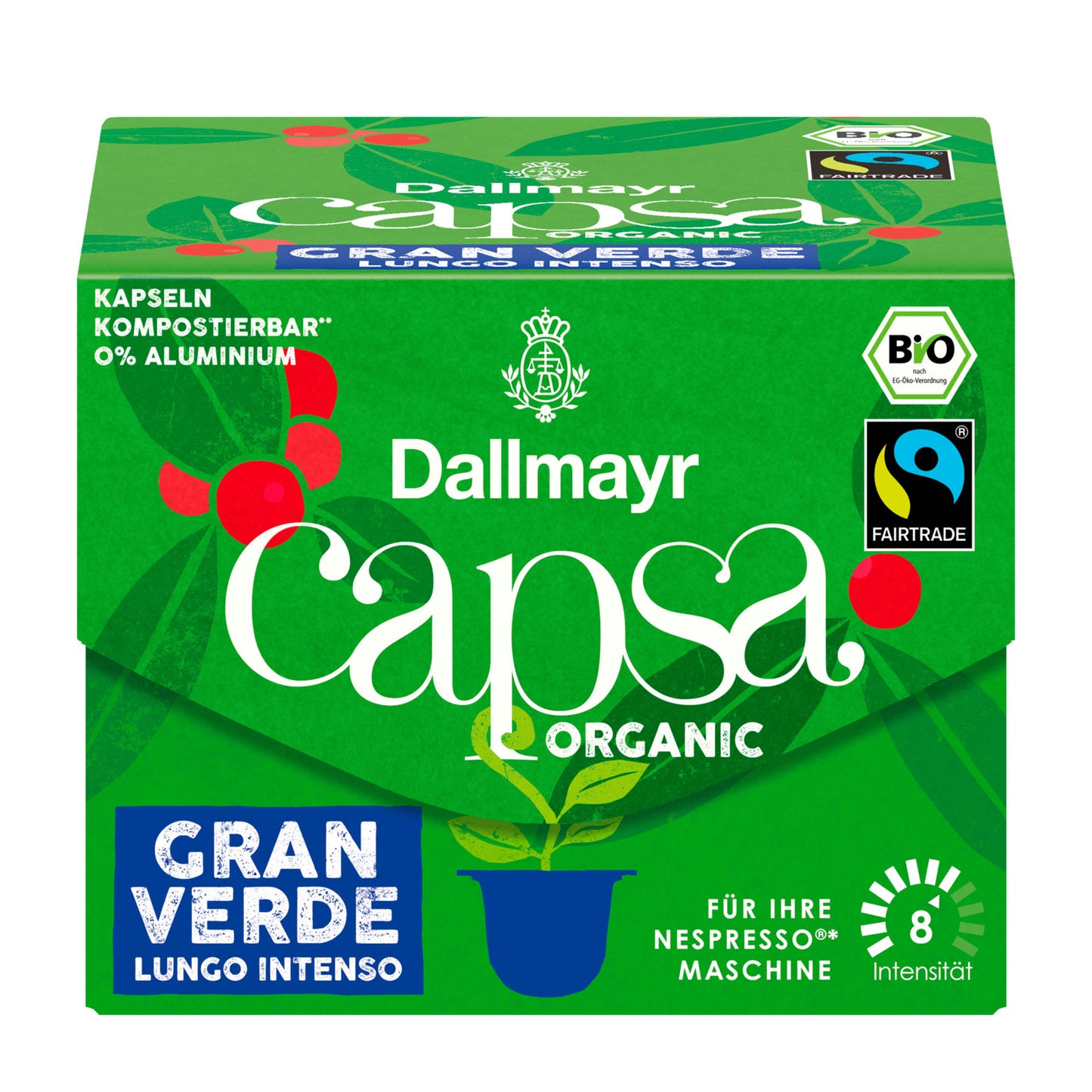 Dallmayr Capsa Gran Verde Lungo Intenso Nespresso Kaffeekapseln, 10 Stück