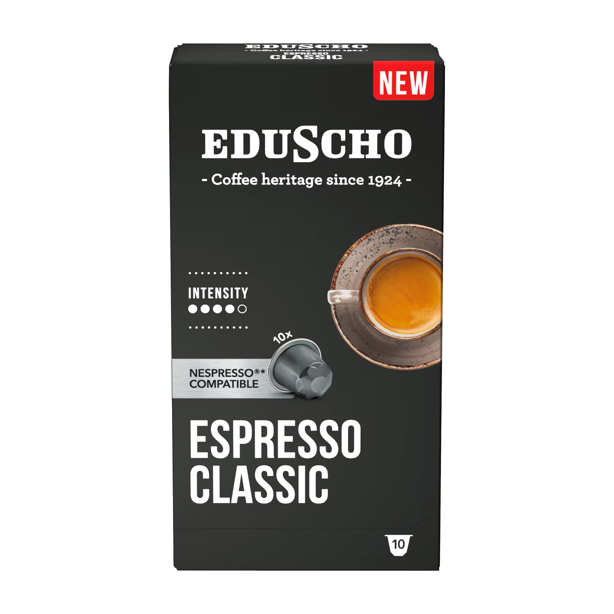 Eduscho Espresso Classic Coffee Capsules packaging on a white background.