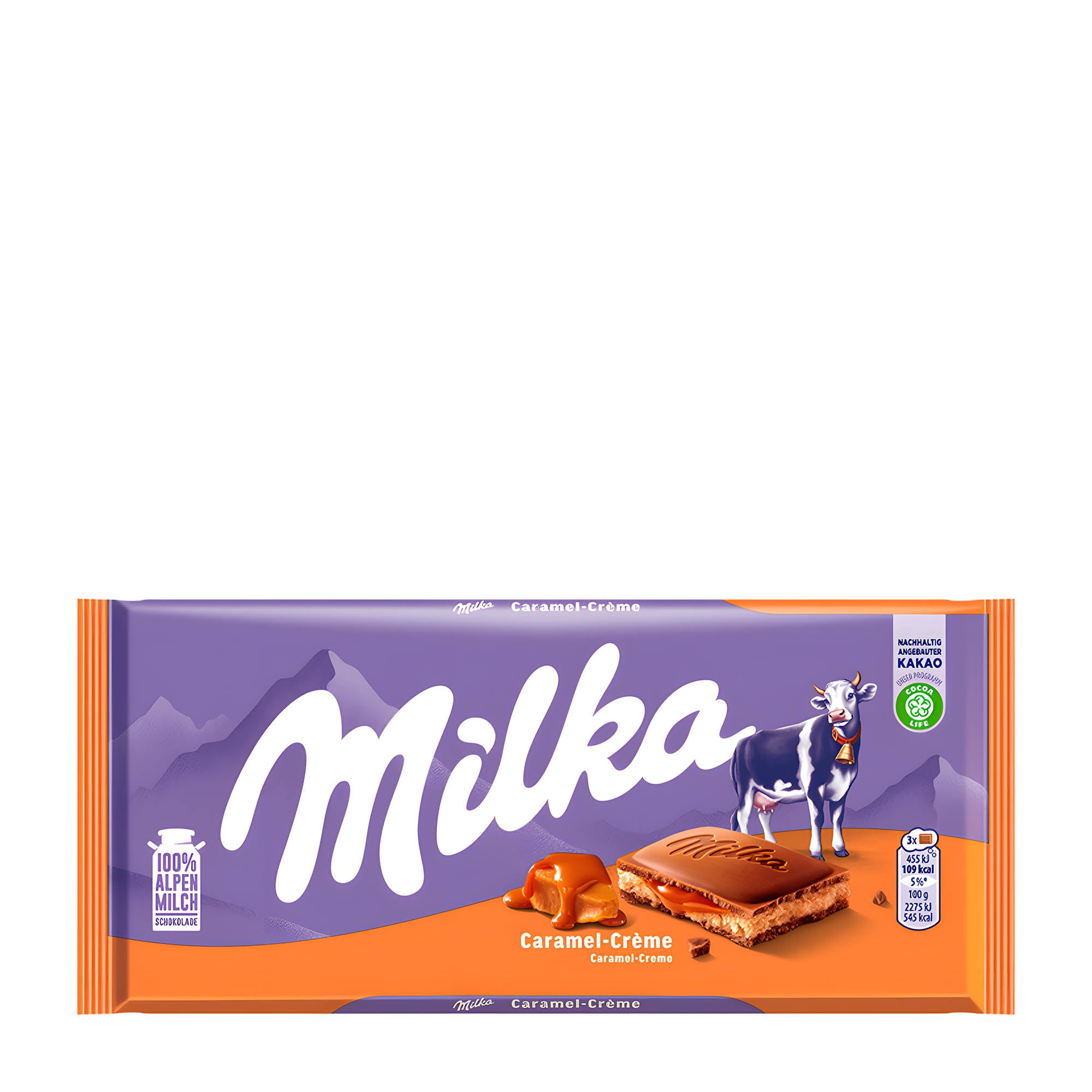 Milka Caramel Creme milk chocolate bar, 100 g