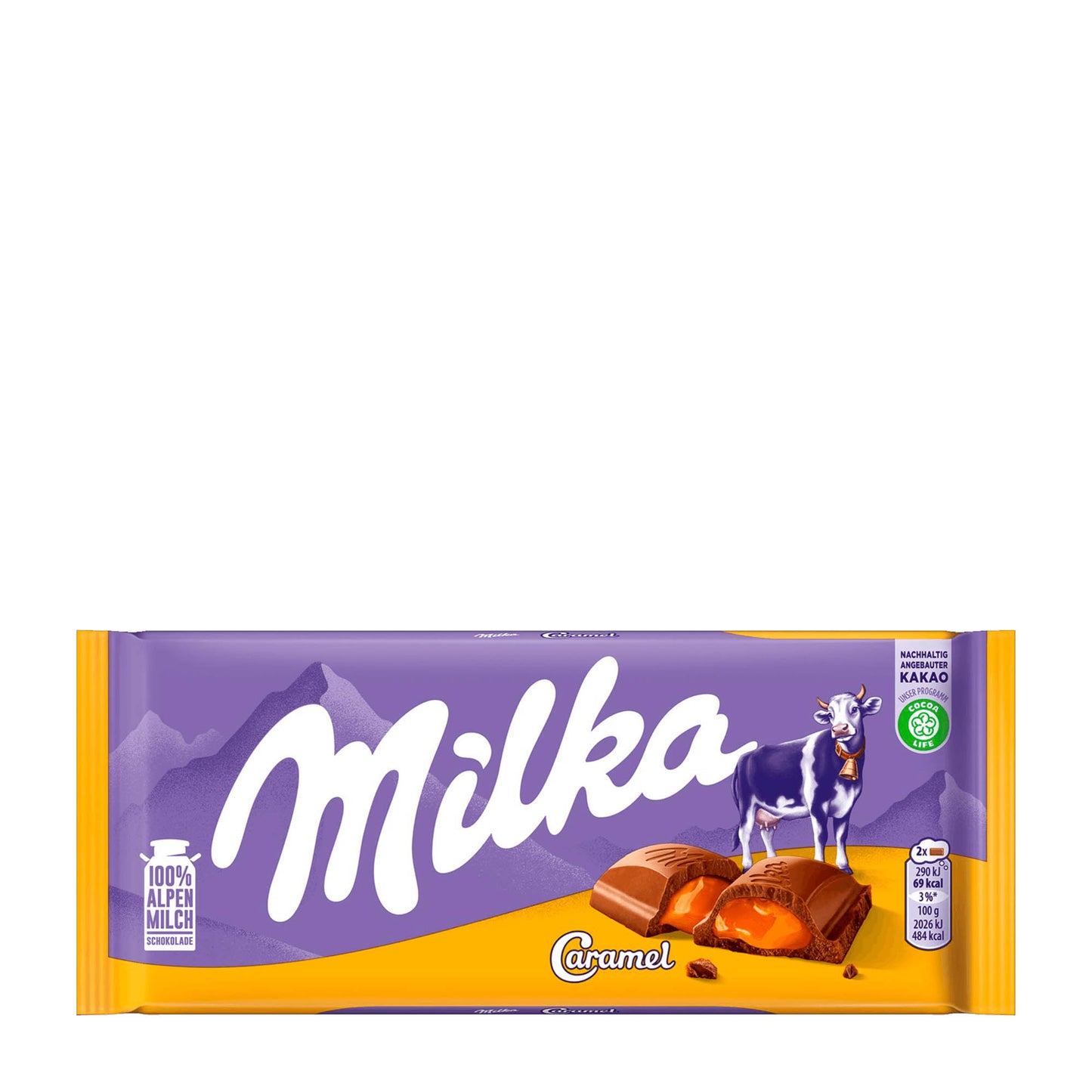 Milka Caramel Milk Chocolate Bar, 100 g