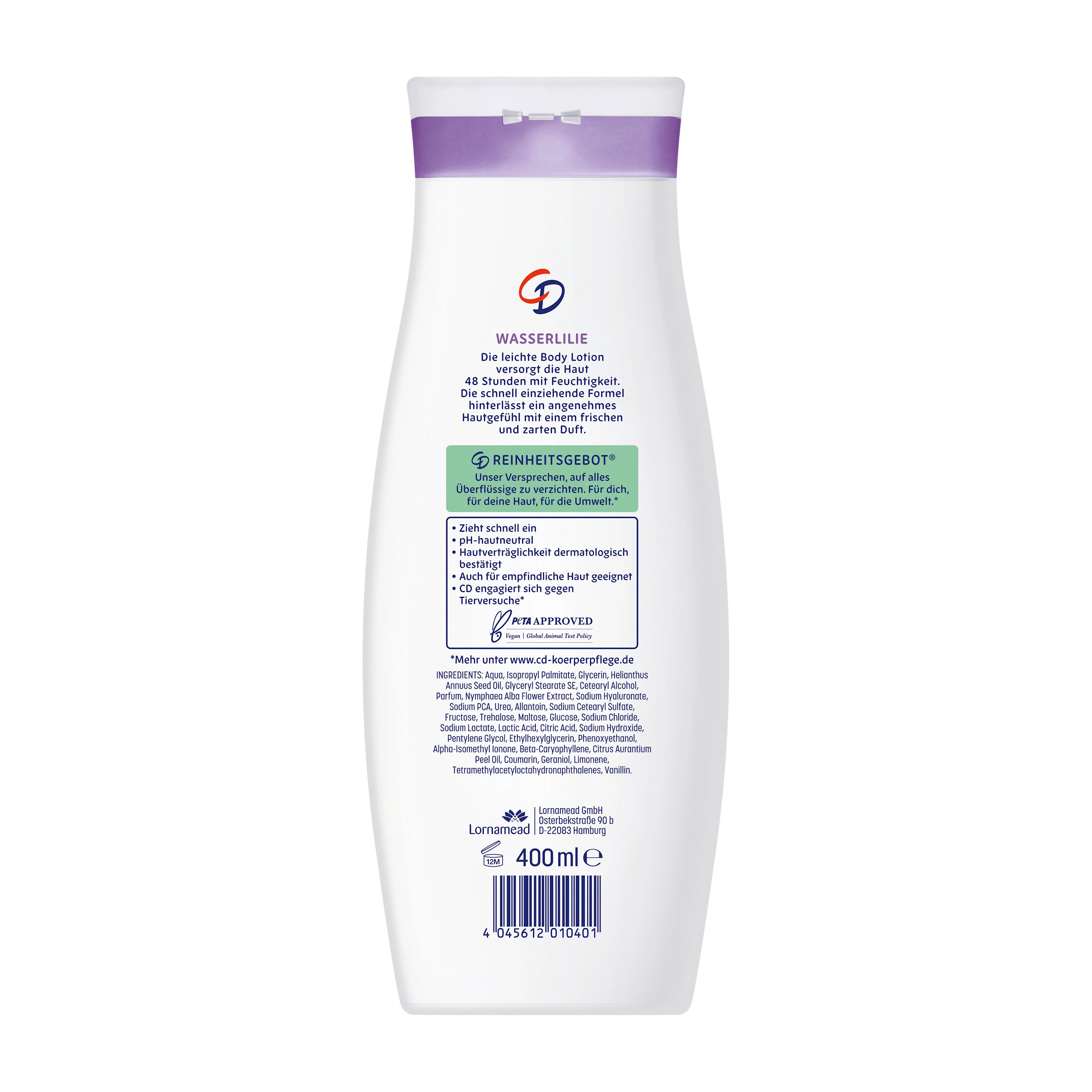 CD Lait Corps Nénuphar pour peaux normales à sèches, 400 ml