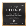 HELIA-D Cell Renewal + anti-wrinkle night cream packaging on a black background