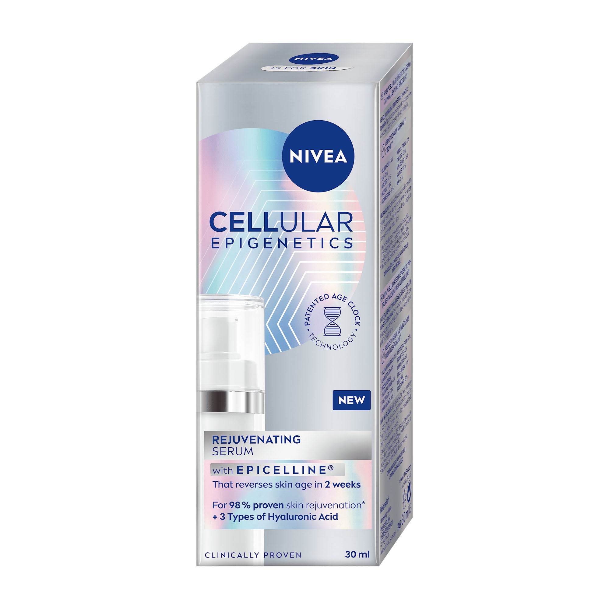Nivea Cellular Epigenetics serum packaging on a white background