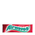 Packaging of Airwaves Cherry Menthol chewing gum, featuring a red background with the product name and a cherry blossom graphic, indicating the flavor.