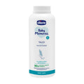 Chicco Baby Moments talcum powder bottle on a white background