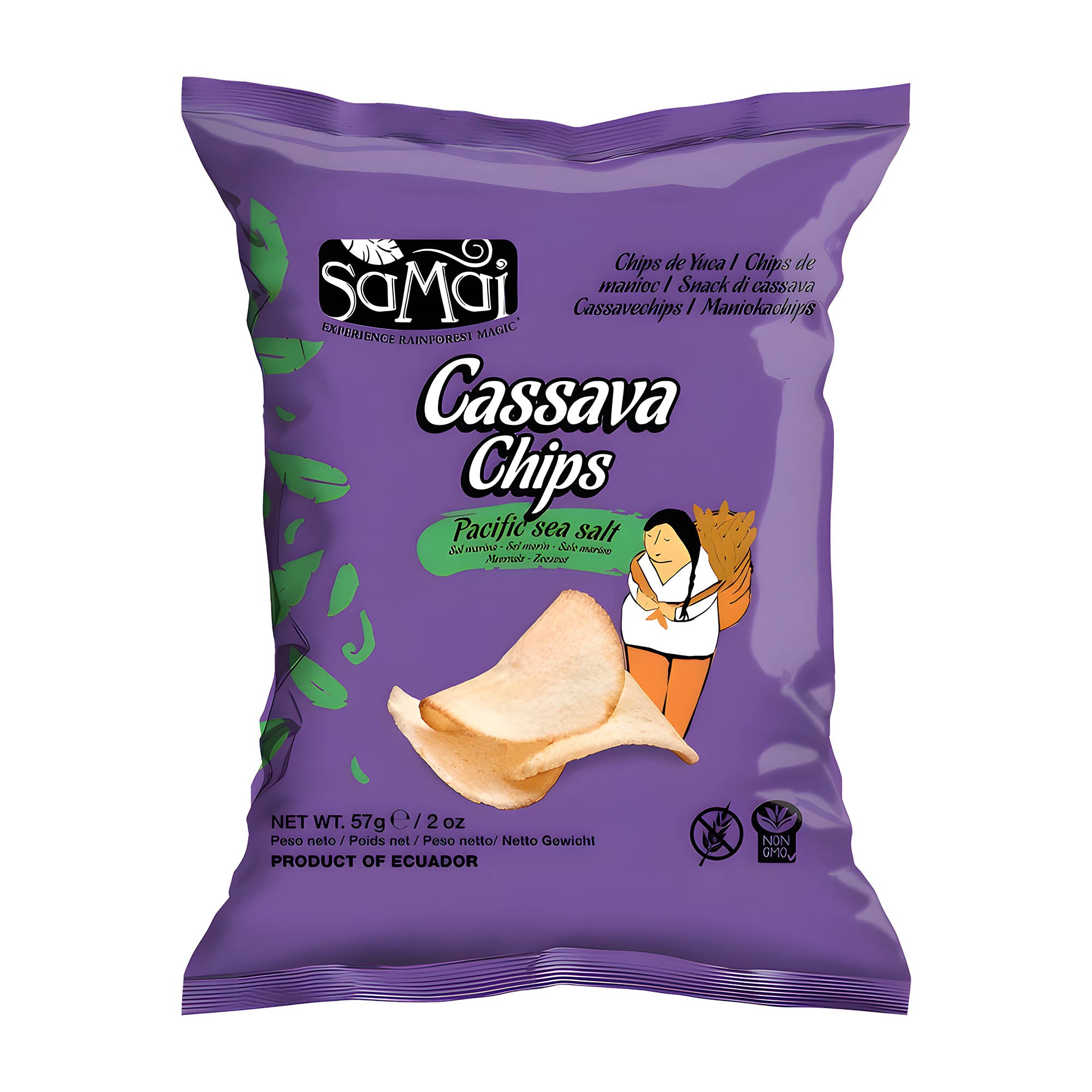 Samai Chips de manioc Sel marin du Pacifique, 57 g