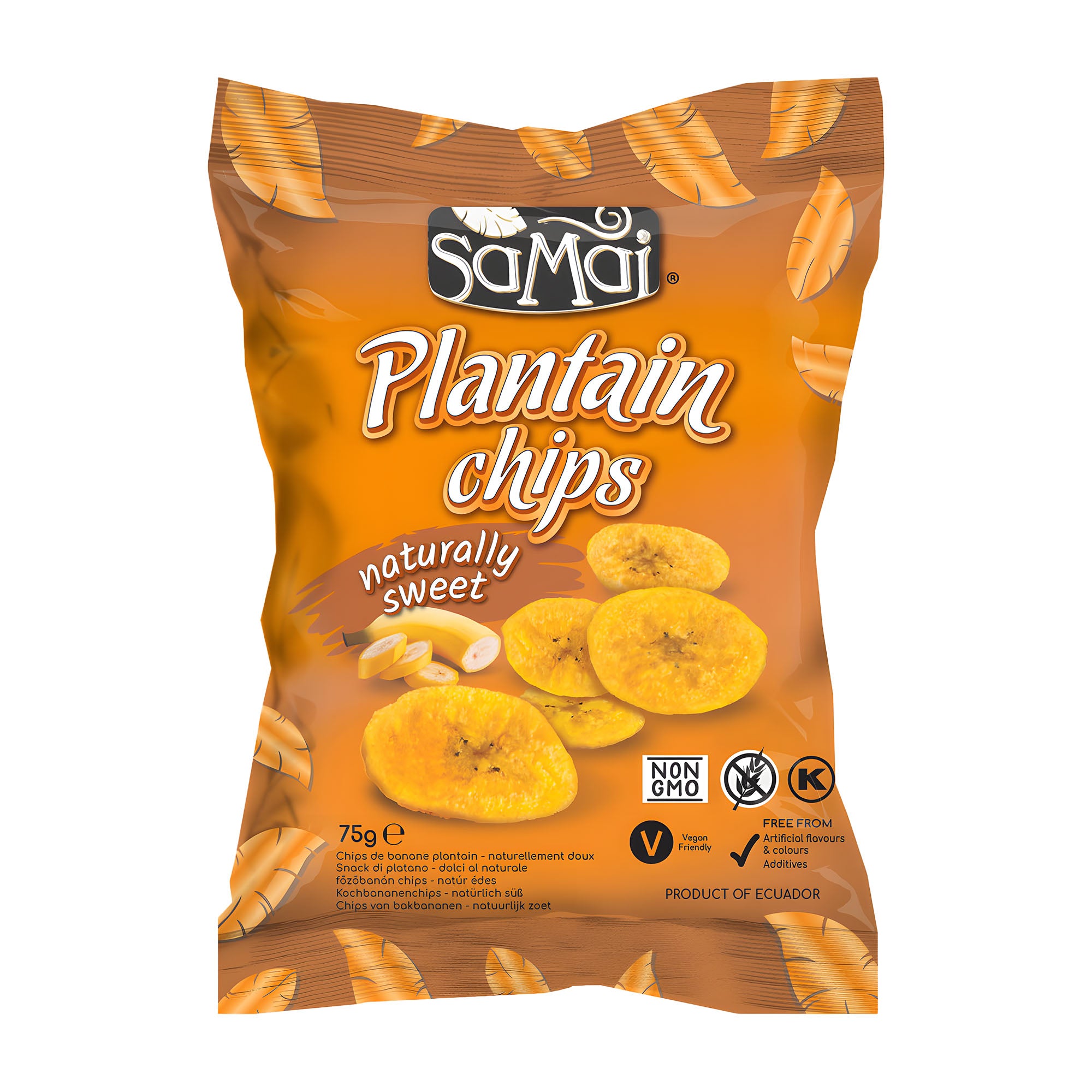 Samai Chips de plantain naturellement sucrées, 75 g