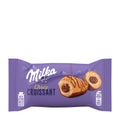 Packaging of Milka Choco Croissant milk chocolate, showing the product name and an image of a croissant with chocolate filling.