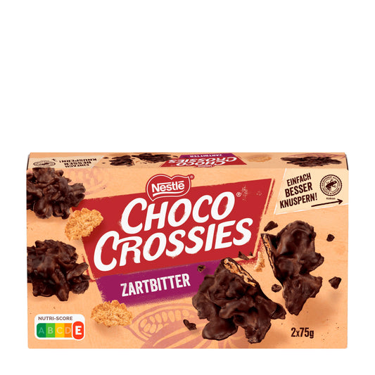 Choco Crossies Knusprige Pralinen aus dunkler Schokolade, 2x 75 g