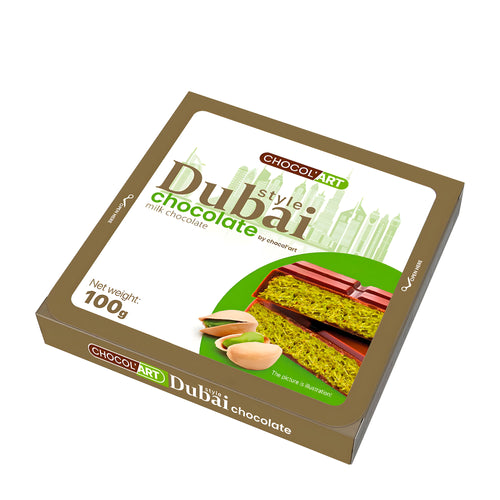 Chocol'Art Dubai Style Chocolate Bar packaging on a white background