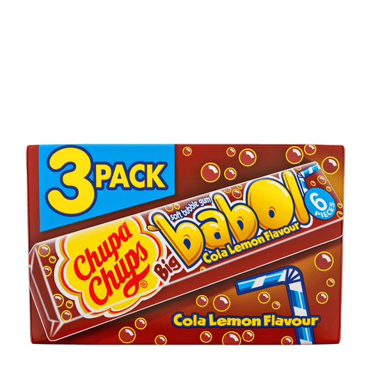 Chupa Chups Big Babol cola-lemon soft bubble gum, 3x 27.6 g