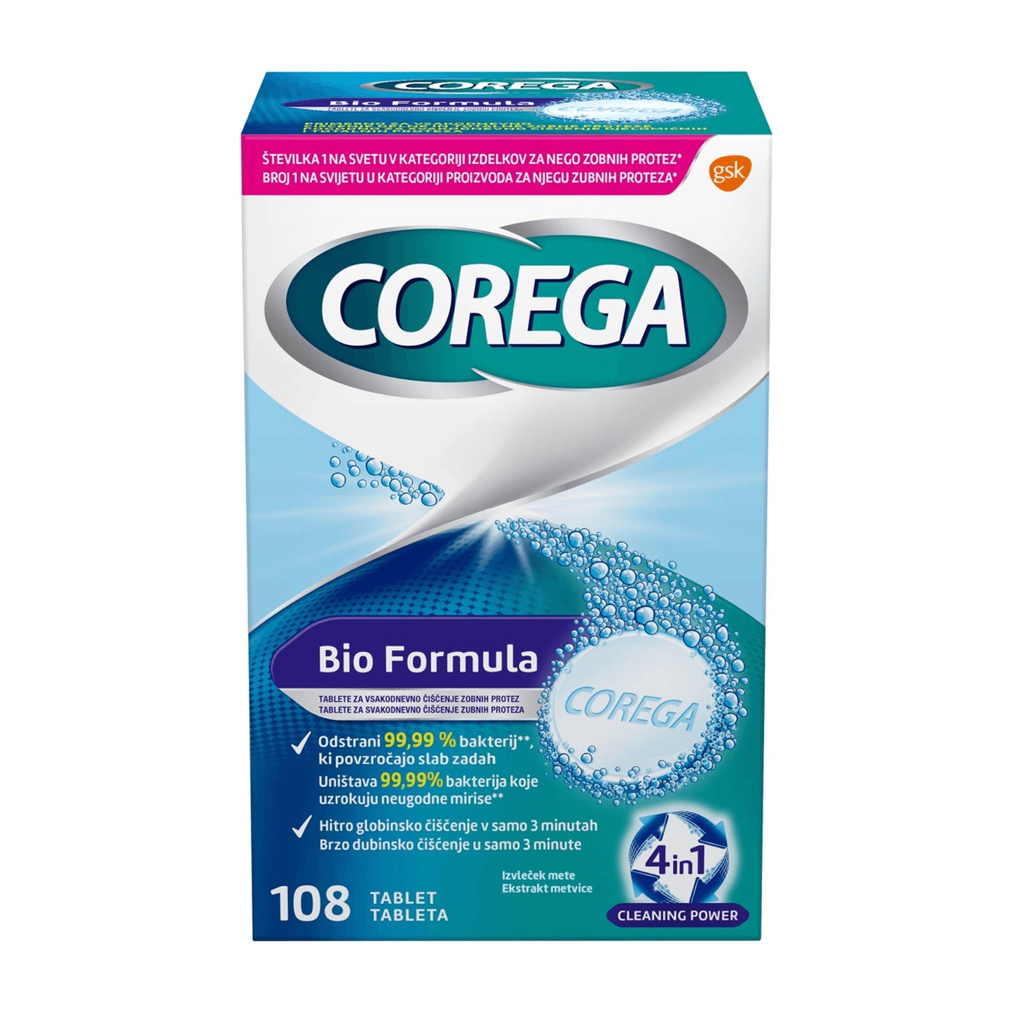 Corega Bio Formula denture cleanser tablets