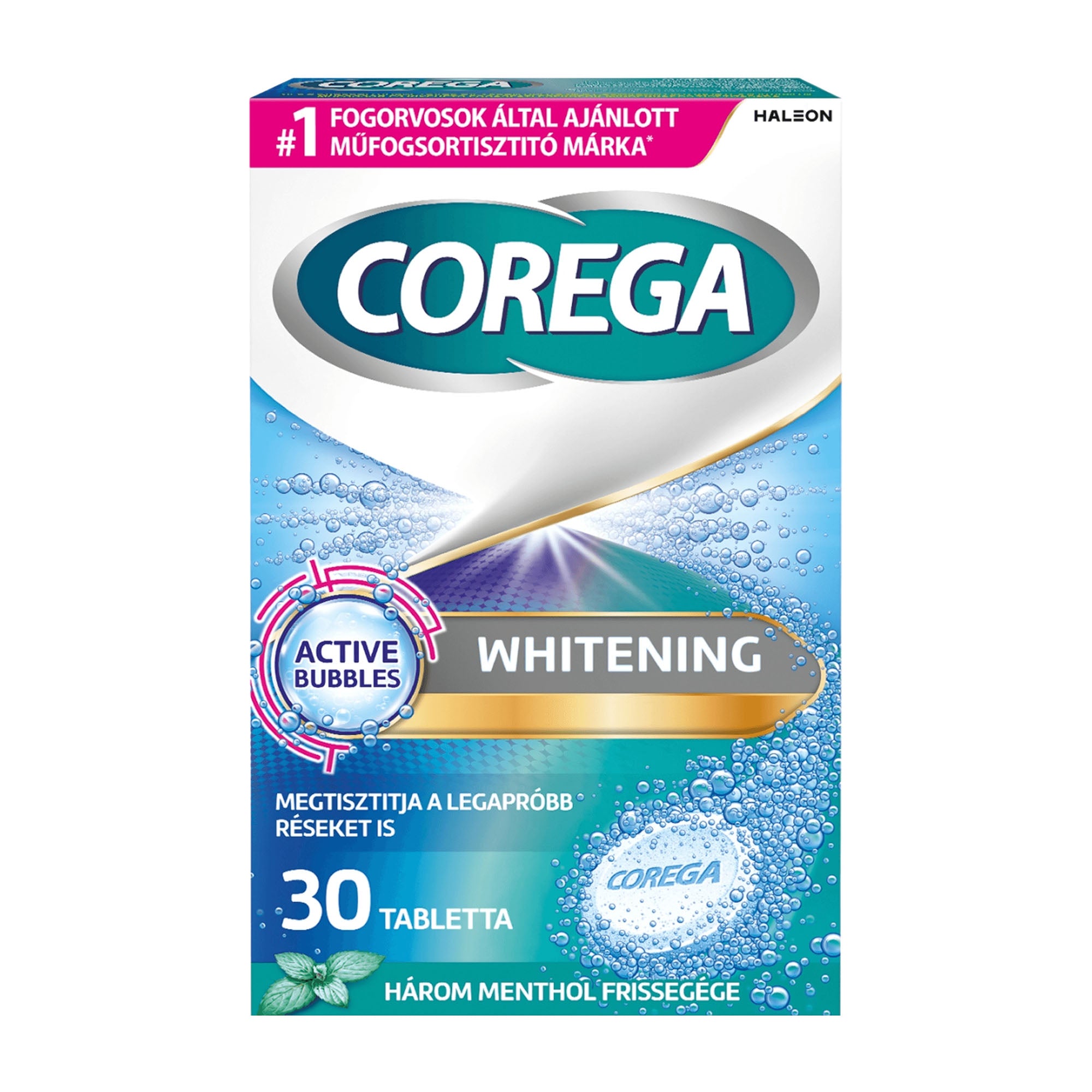 Corega Whitening Gebissreiniger Tabs, 30 Stück
