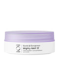 A Geek & Gorgeous Mighty Melt cleansing balm jar with a white body and a lavender purple lid, shown on a plain white background.