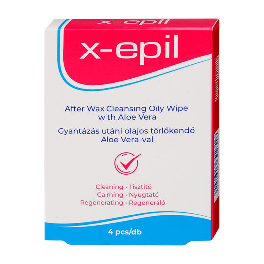 X-Epil After Wax cleansing oily wipes, 4 Count