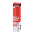 Neutrogena Clear & Defend+ daily serum packaging, featuring a red and white box with product information and branding.