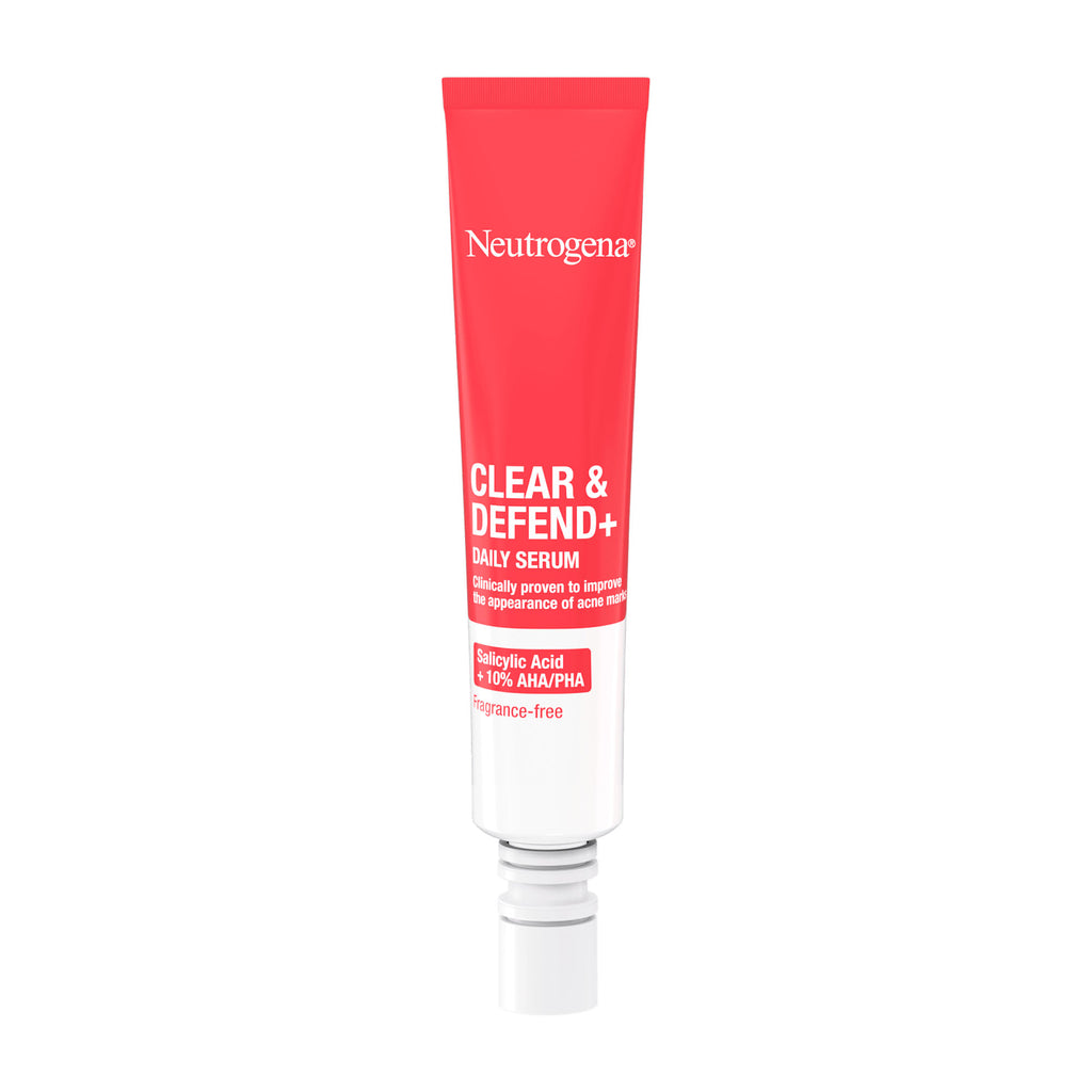 Neutrogena Clear & Defend+ salicylic acid + 10% AHA/PHA daily serum, 30 mL