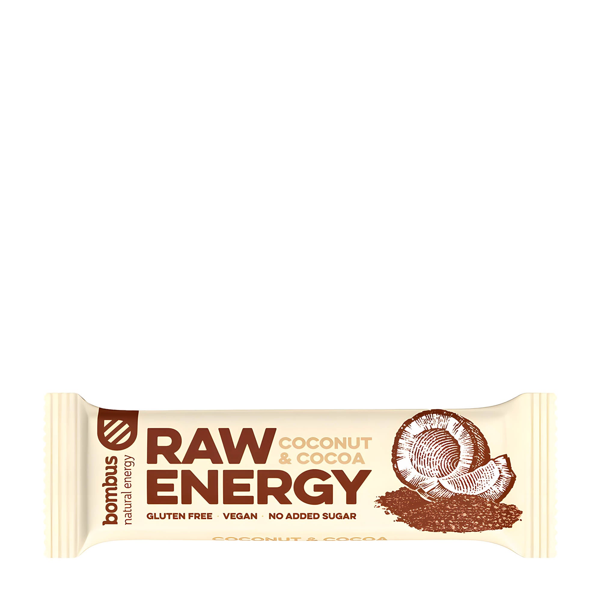 Bombus Noix de coco et cacao Barre énergétique crue, 50 g