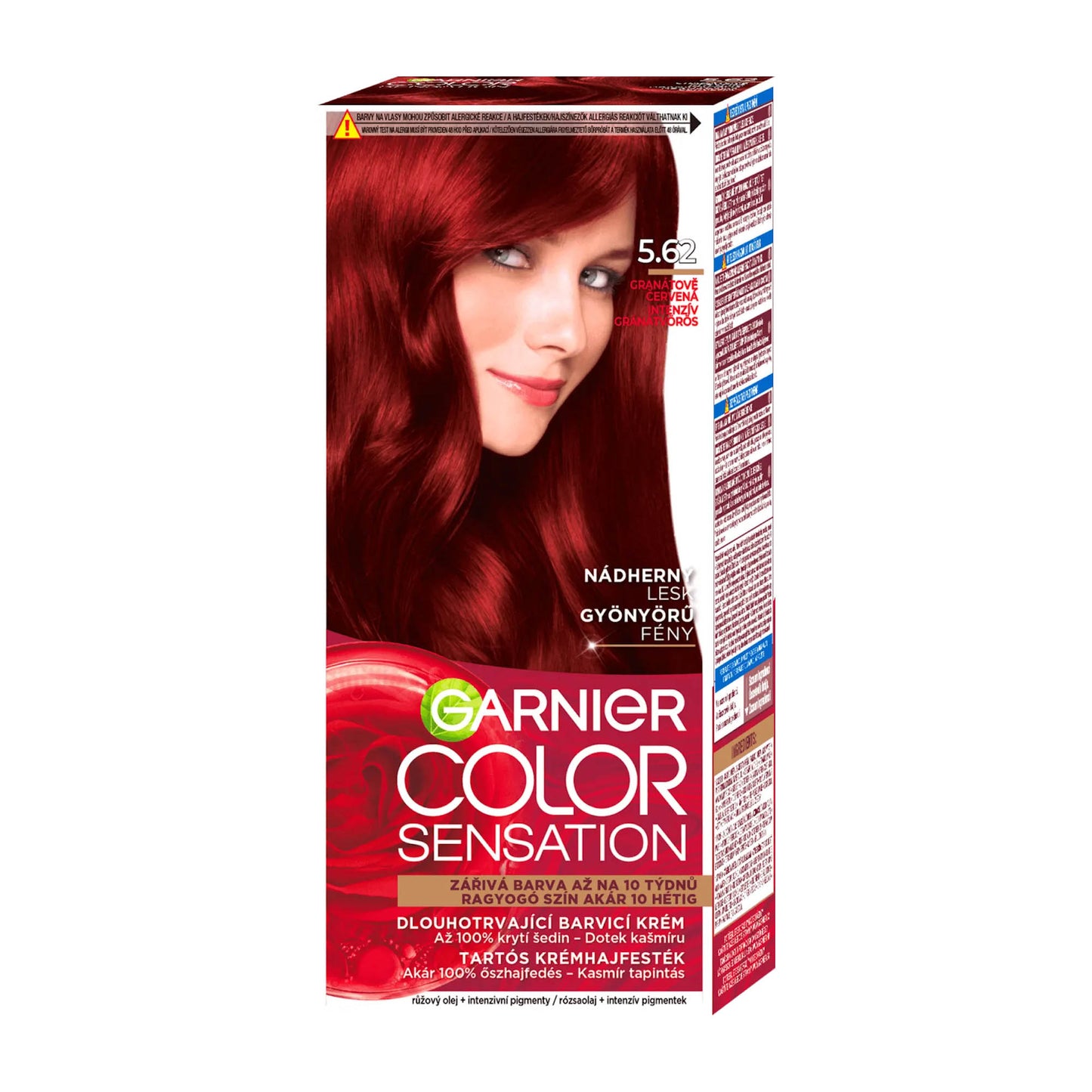 Garnier Color Sensation 5.62 Intensives Granatrot permanente Haarfarbe Creme