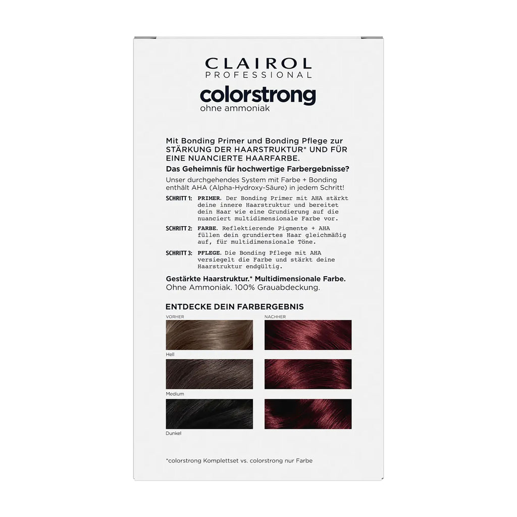 Clairol Professional ColorStrong hair color packaging on a white background