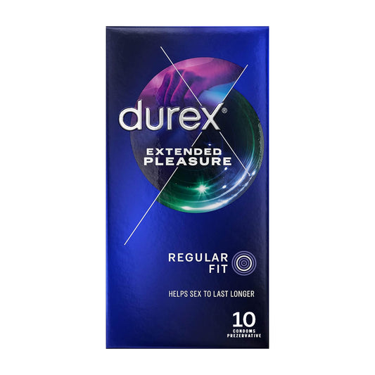 durex Extended Pleasure regular fit condoms, 10 Count