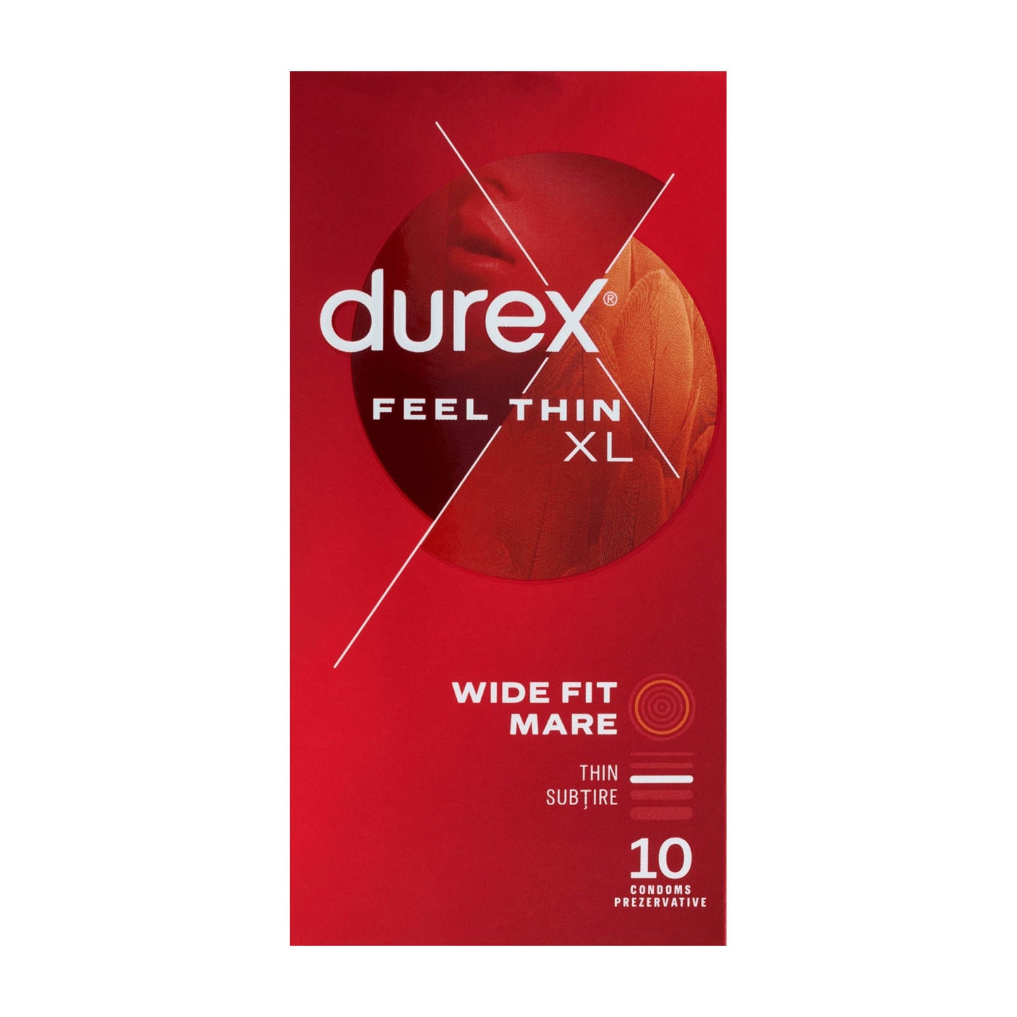 Durex Feel Thin XL Kondome mit weiter Passform, 10 Stück