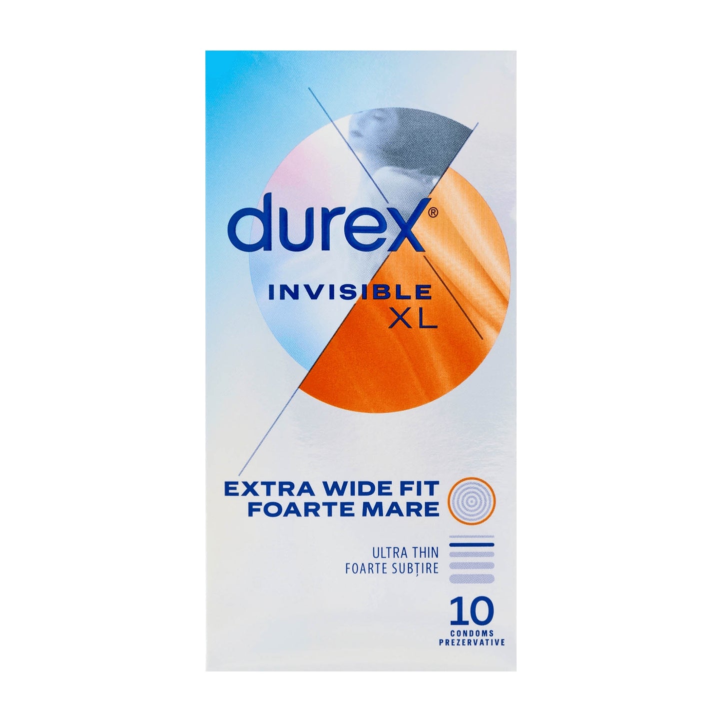 Durex Invisible XL Kondome mit extra weiter Passform, 10 Stück