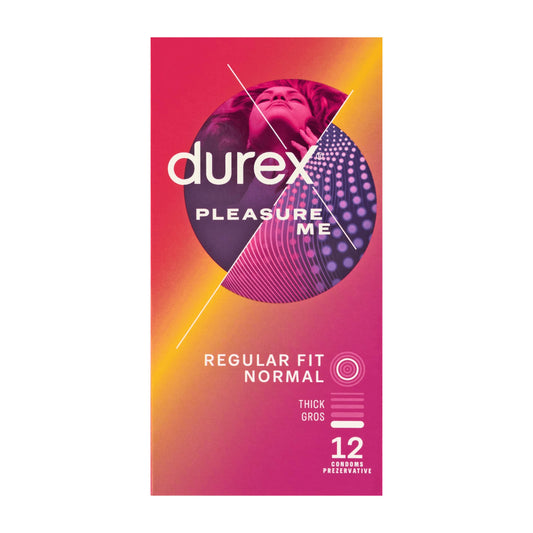 durex Pleasure Me regular fit condoms, 12 Count