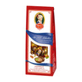 Packaging of Reber Constanze Mozart Schokis milk chocolate pralines with a picture of the product and the brand logo visible.
