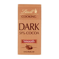 Lindt Cooking Smooth 51% Cocoa Dark Chocolate Bar packaging on a white background.