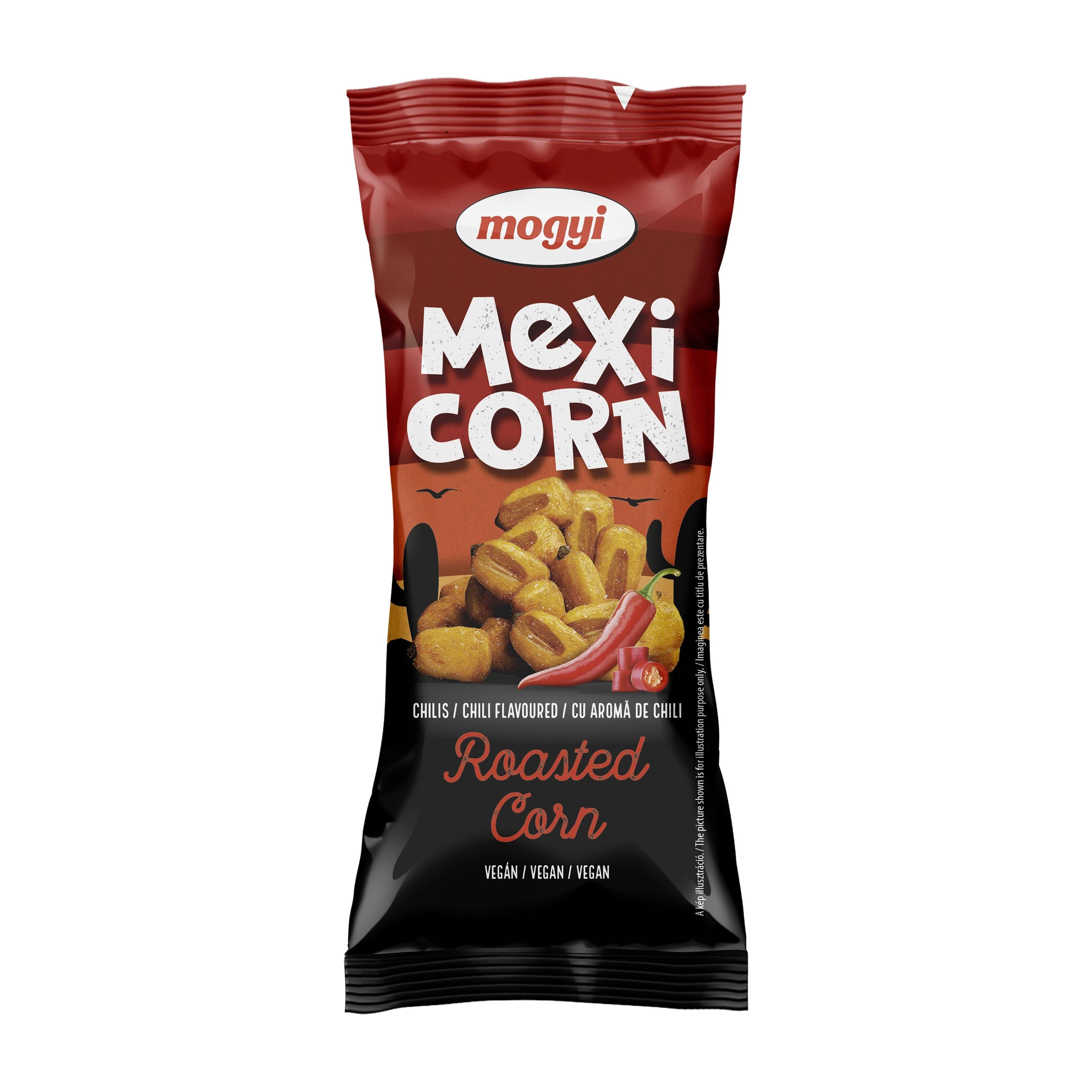 Mogyi Mexicorn Chili corn snack packet on a white background