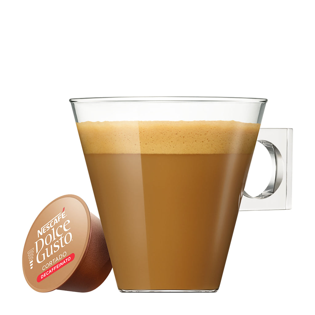 Nescafe Dolce Gusto Cortado Espresso Macchiato decaffeinato coffee capsules, 16 Cups