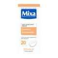 Mixa Anti-Dark Spot Cream packaging with vitamin C and niacinamide on a white background