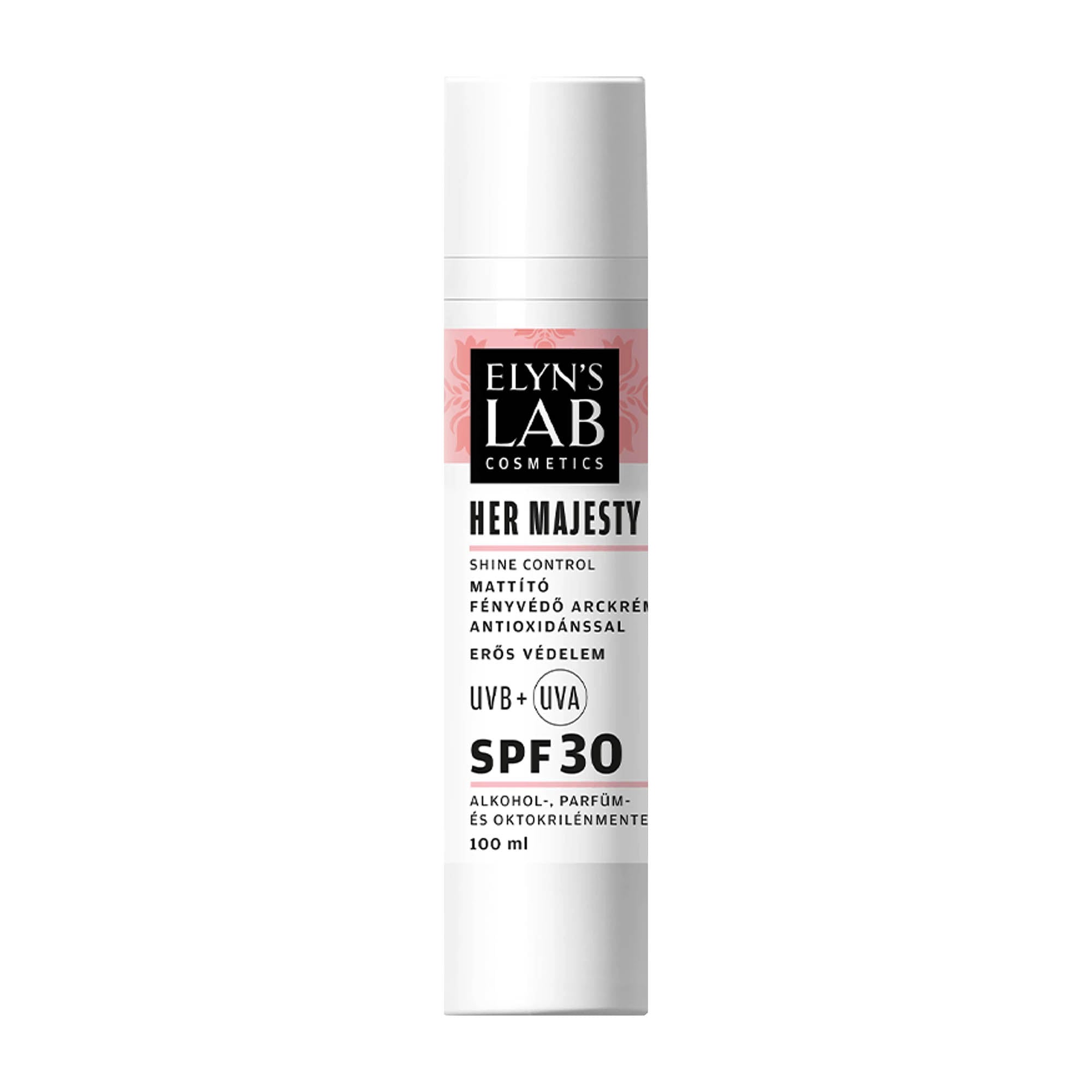 Elyn's Lab Crème solaire anti-brillance SPF 30 Her Majesty, 100 ml