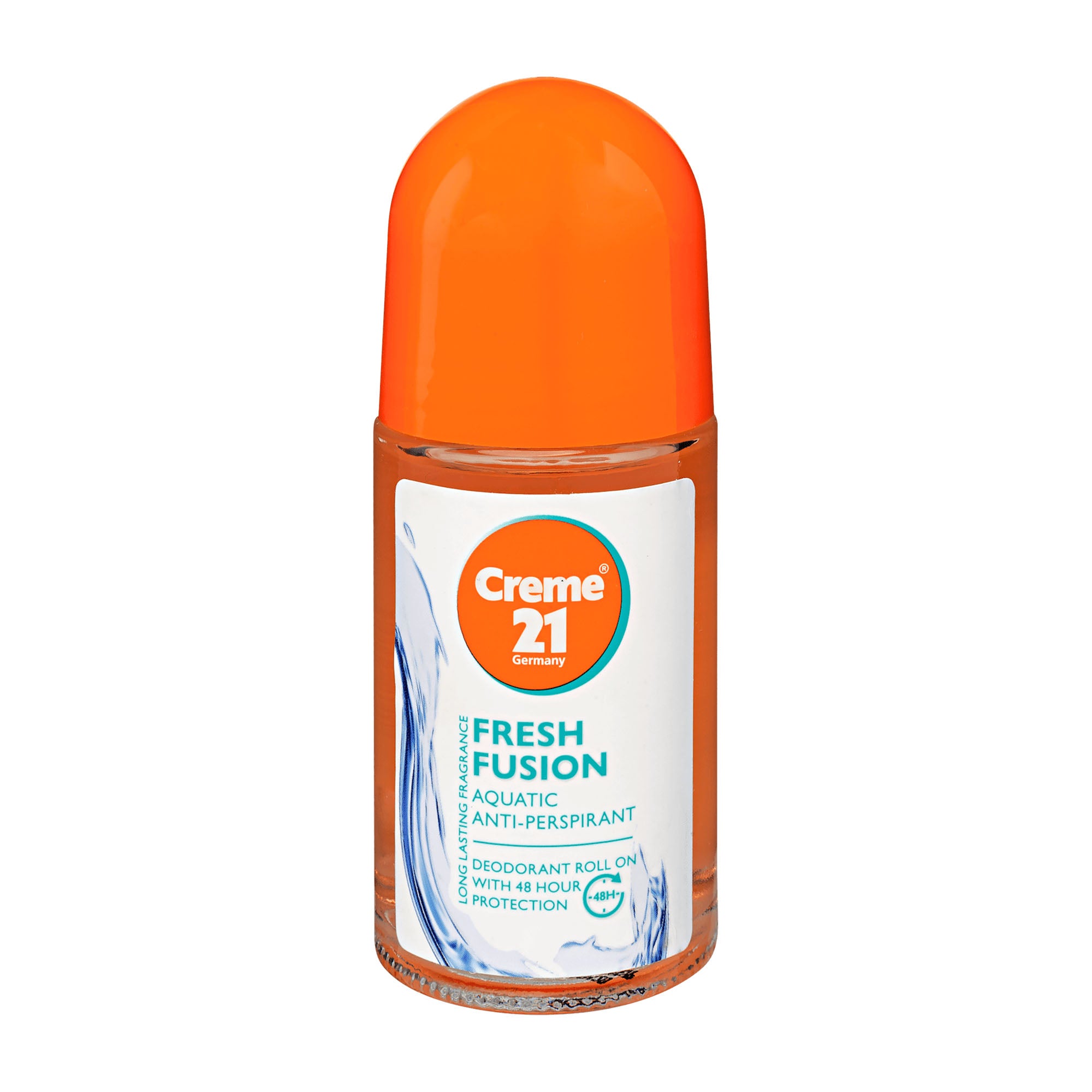Creme 21 Fresh Fusion deodorant roll-on bottle on a white background