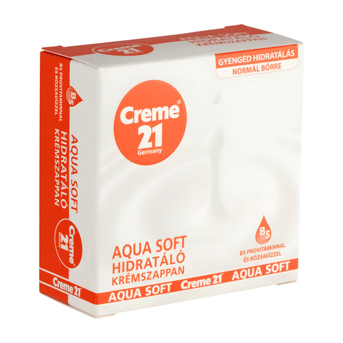 Creme 21 Aqua Soft hydrating cream soap packaging on a white background
