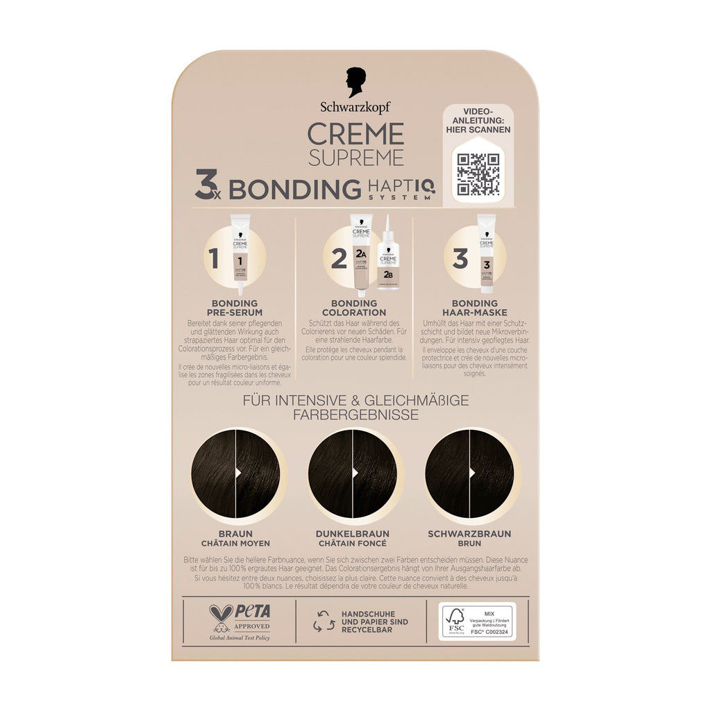Schwarzkopf CREME SUPREME 3-0 natural black brown nourishing cream color