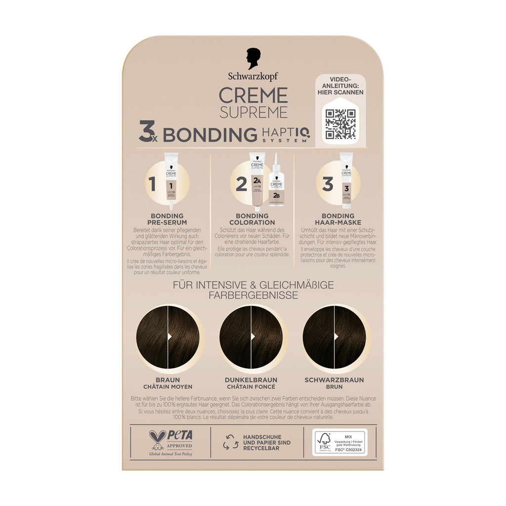 Schwarzkopf CREME SUPREME 4-0 natural dark brown nourishing cream color
