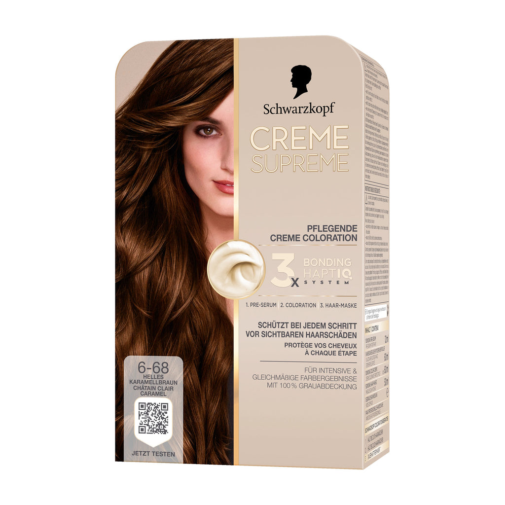 Schwarzkopf CREME SUPREME 6-68 light caramel brown nourishing cream color