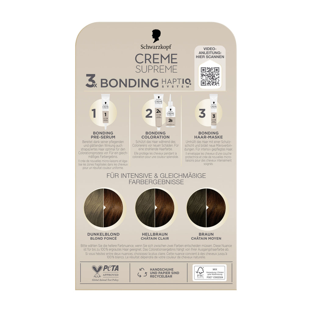 Schwarzkopf CREME SUPREME 6-68 light caramel brown nourishing cream color