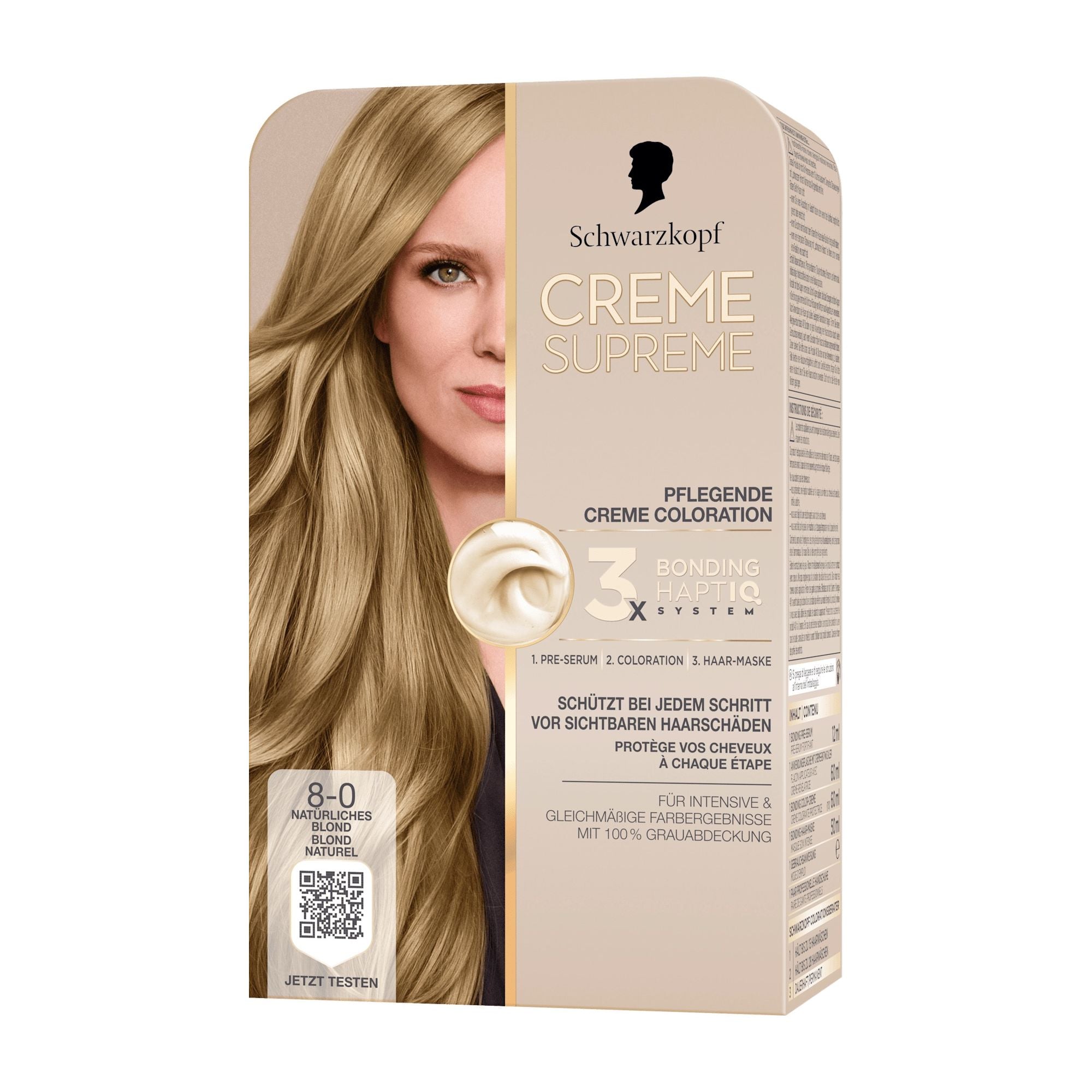 Schwarzkopf CREME SUPREME 8-0 Natürliche Blond Haarfarbe