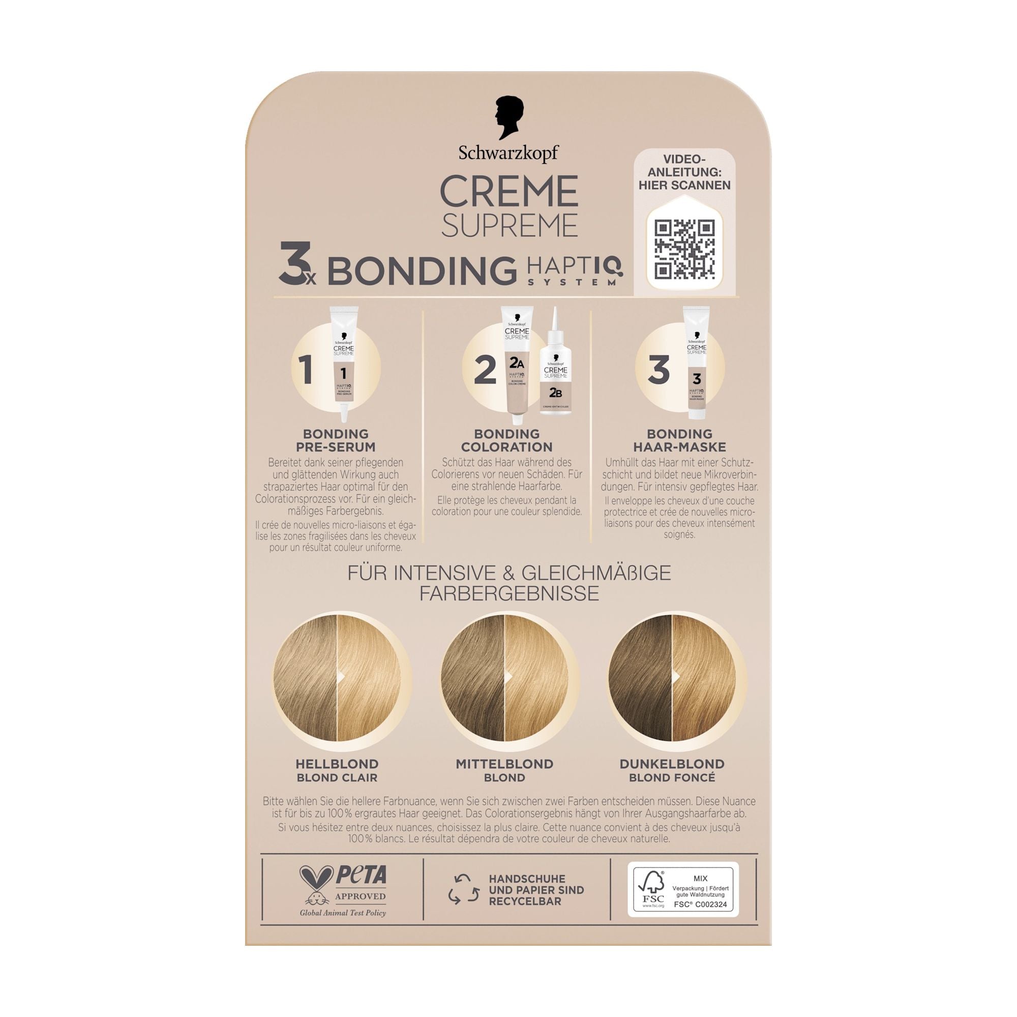 Schwarzkopf CREME SUPREME 9-0 natural light blonde cream color