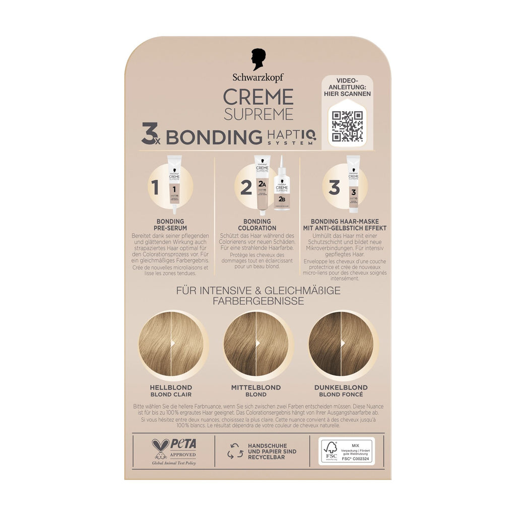 Schwarzkopf CREME SUPREME 9-16 Helles kühles Blond Haarfarbe