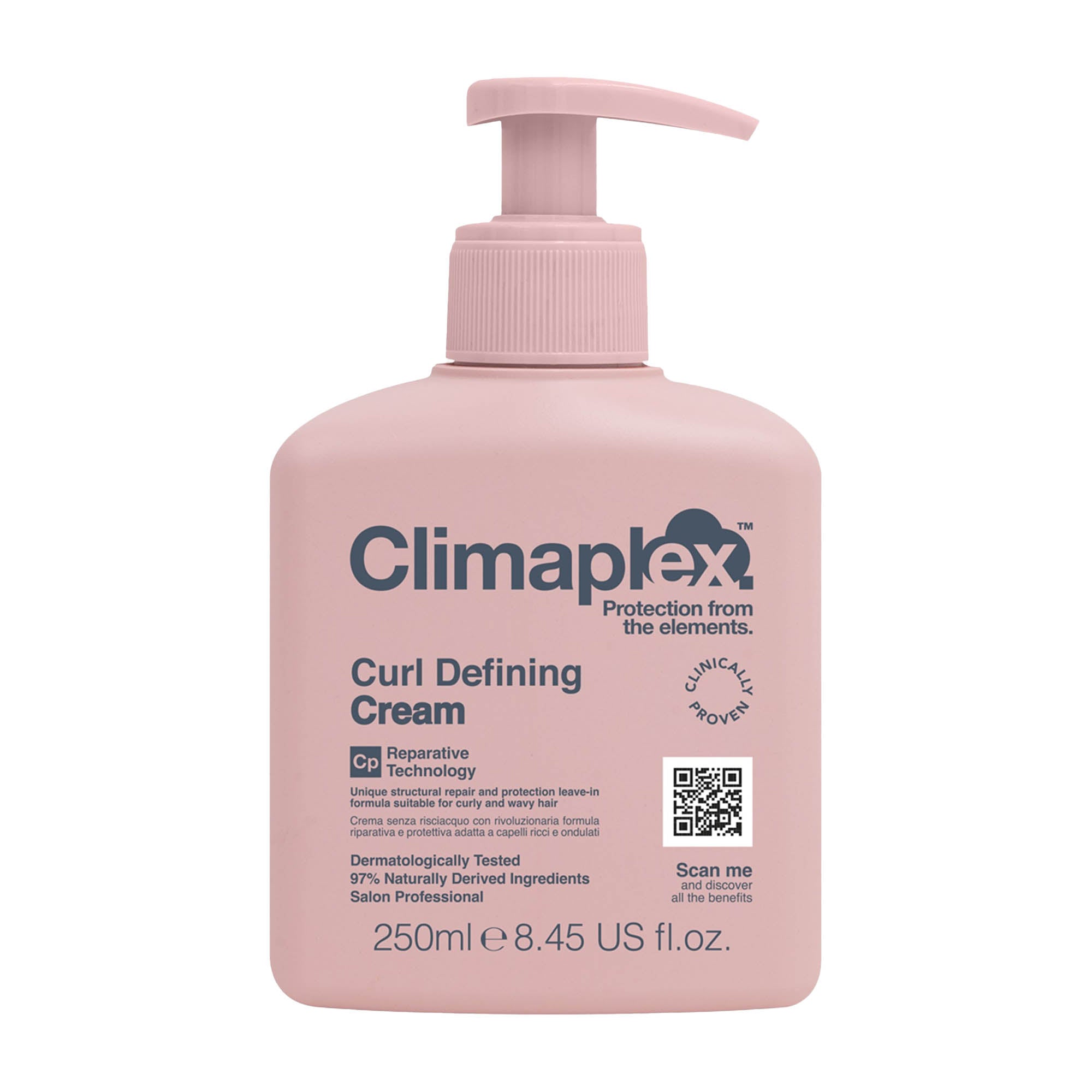 Climaplex Curl Defining Cream pump bottle on a white background.