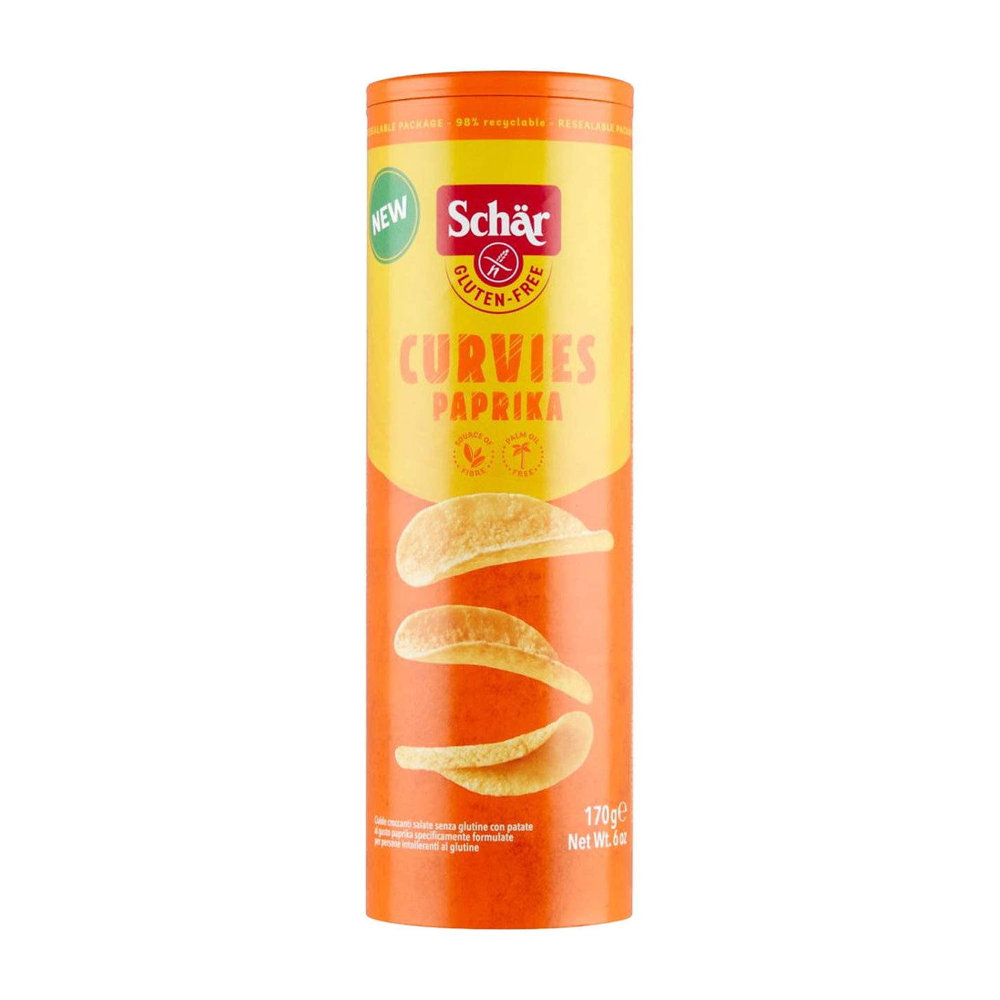 Schär Curvies Paprika glutenfreie Knusperchips, 170 g